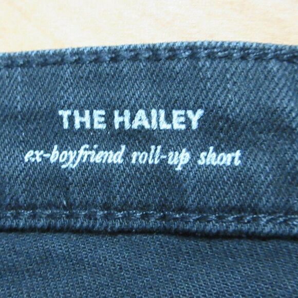 AG ADRIANO GOLDSCHMIED Hailey Ex Boyfriend Roll Up Jean Shorts Size 27 Blk Denim - Picture 6 of 15
